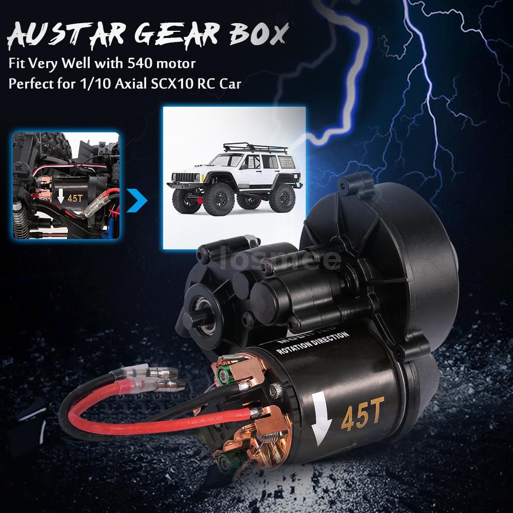 AUSTAR  Gear Box Transmission Case for 540 motor and 1/10 Axial SCX10 RC D7G4